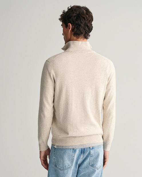 Джемпер Classic Cotton Half Zip СВЕТЛО-БЕЖЕВЫЙ МЕЛАНЖ