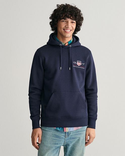 Толстовка Reg Medium Archive Shield Hoodie ВЕЧЕРНИЙ СИНИЙ
